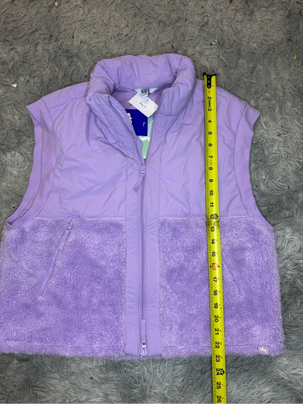 JoyLab Women’s High Pile Boxy Fit Vest - Lavendula Size Medium NWT - Picture 9 of 9